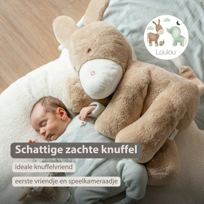 Nattou - LouLou knuffel ezel (60cm) - Karamel