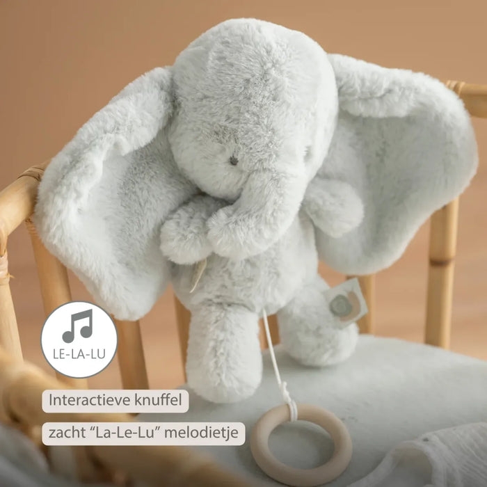 Nattou - LOULOU - Muziekknuffel Olifant (30 cm) - Lindegroen