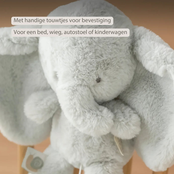 Nattou - LOULOU - Muziekknuffel Olifant (30 cm) - Lindegroen