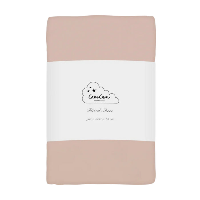 CamCam - Hoeslaken 90x200x15cm - GOTS - Dusty rose