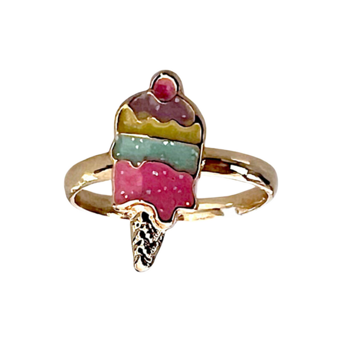 Busy Lizzie - Ring - Ice Cream - Gold