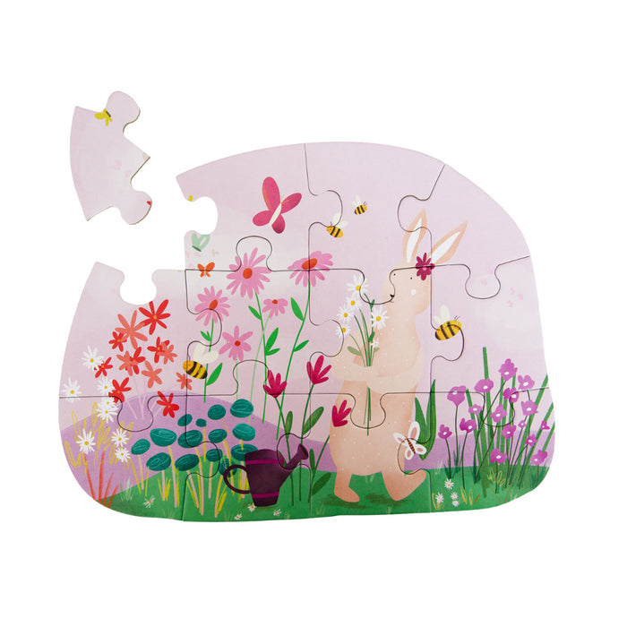 Trixie - Vormenpuzzel - Mrs. Rabbits bloemen - 12 stuks
