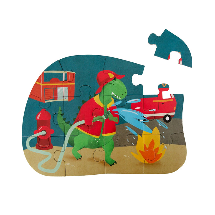 Trixie - Vormenpuzzel - Fireman mr. dino (12 stuks)