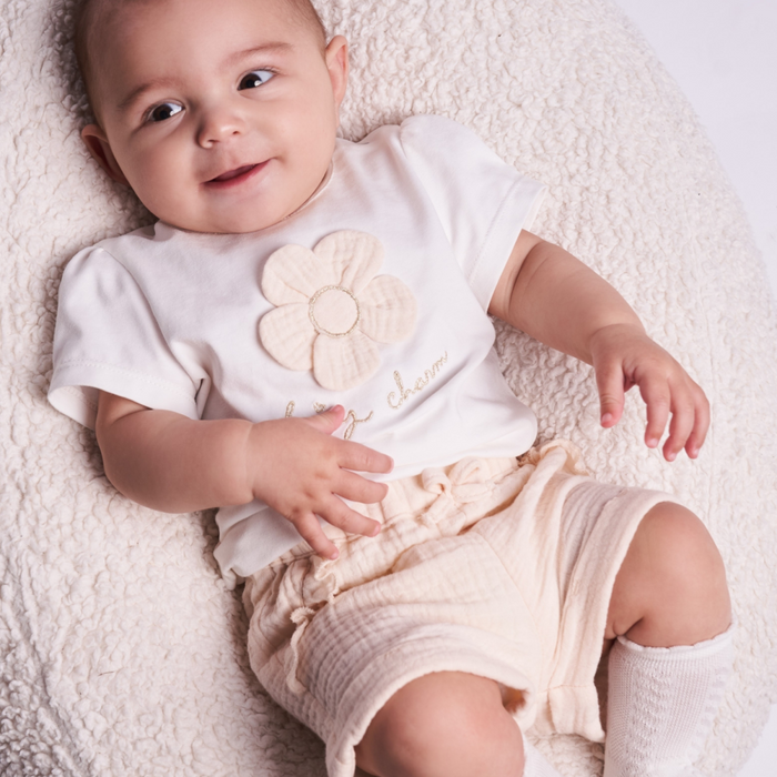 Gymp - T-shirt Daisy Charm - Off-white - beige