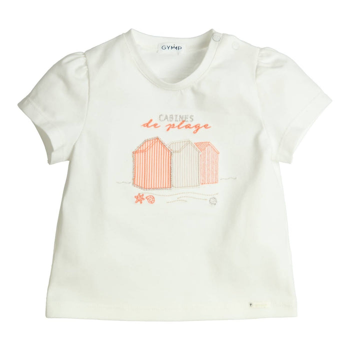 Gymp - T-shirt Aerobic Cabines de plage - Off white-Orange