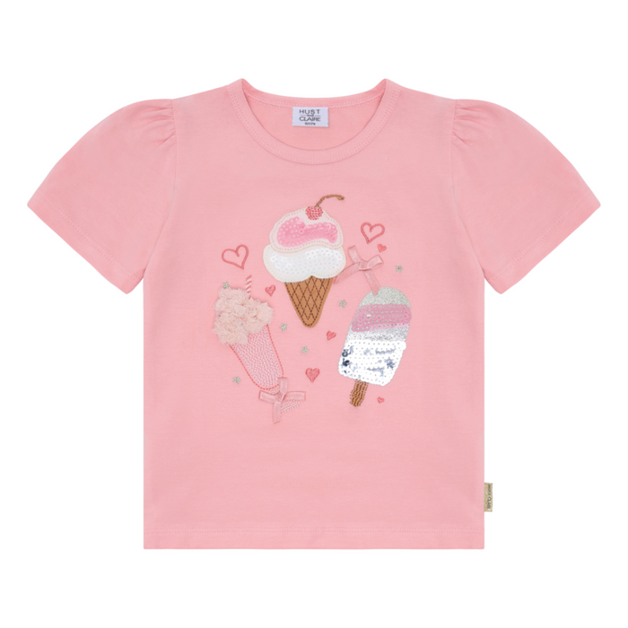Hust and Claire - T-shirt ice-cream - Pink
