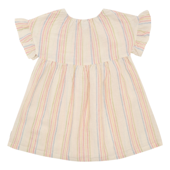 Hust & Claire - Dress Karoline Hello met rainbow streepjes