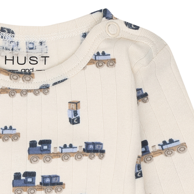 Hust and Claire - Body met lange mouwen Bam Rib Train - Off White