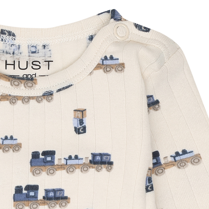 Hust and Claire - Body met lange mouwen Bam Rib Train - Off White
