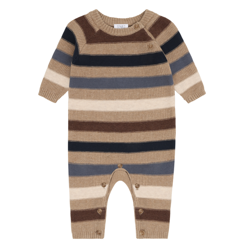 Hust and Claire - Babypakje zonder voetjes Mill Stripe - Biscuit