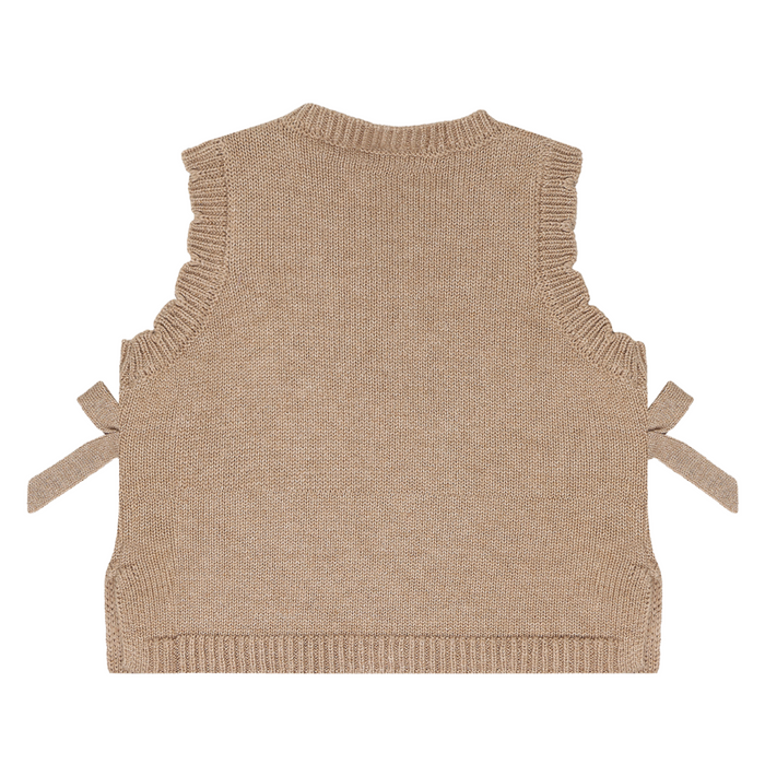 Hust and Claire - Mouwloze Gilet Nadine Garden - Biscuit