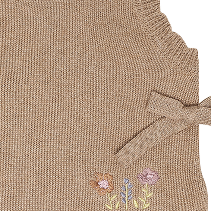 Hust and Claire - Mouwloze Gilet Nadine Garden - Biscuit