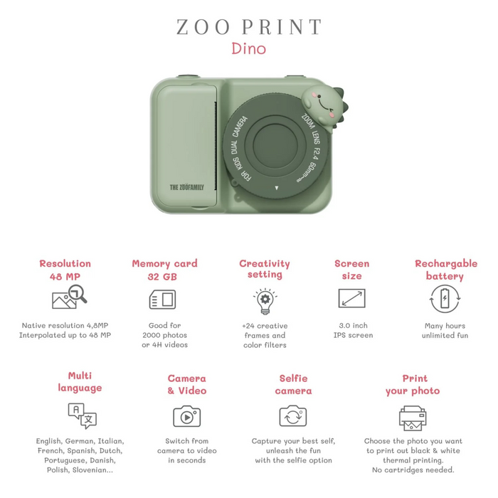The Zoofamily - Zoo print - Dino green