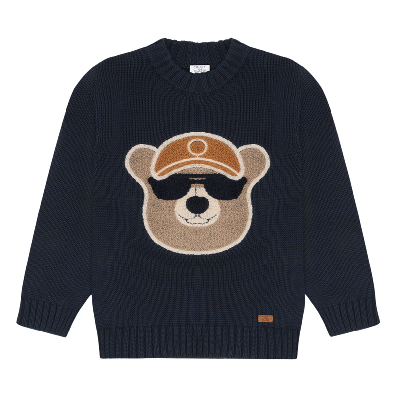 Hust and Claire - Sweater Pelle Bear - Blue