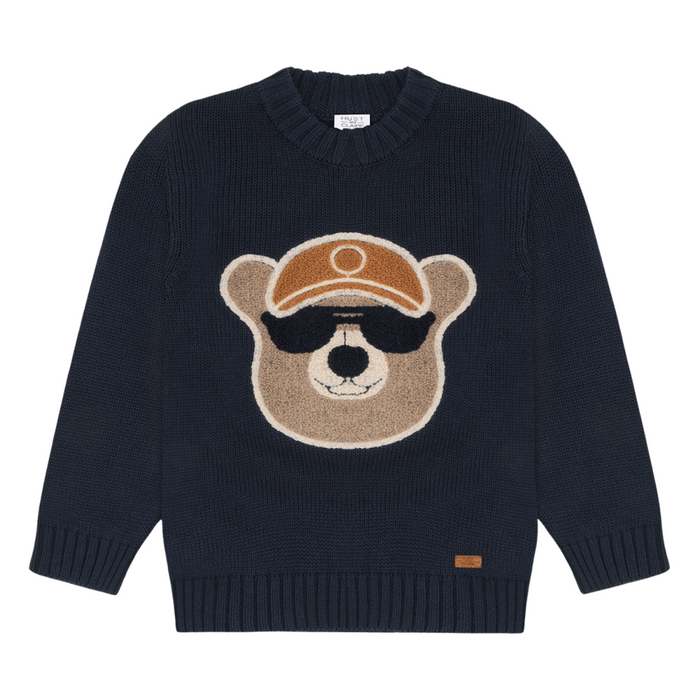 Hust and Claire - Sweater Pelle Bear - Blue