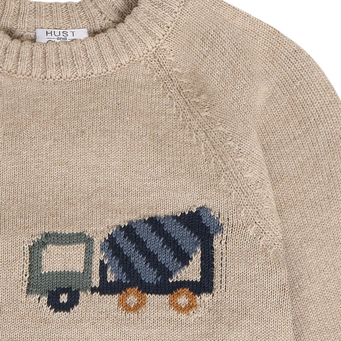 Hust and Claire - Sweater Pelle Trucks - Beige melange