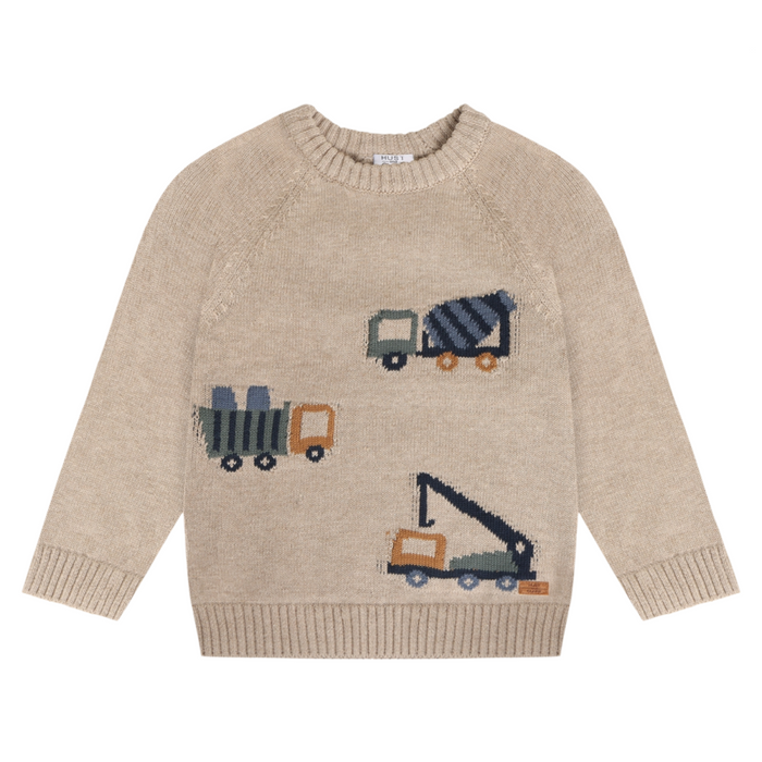 Hust and Claire - Sweater Pelle Trucks - Beige melange