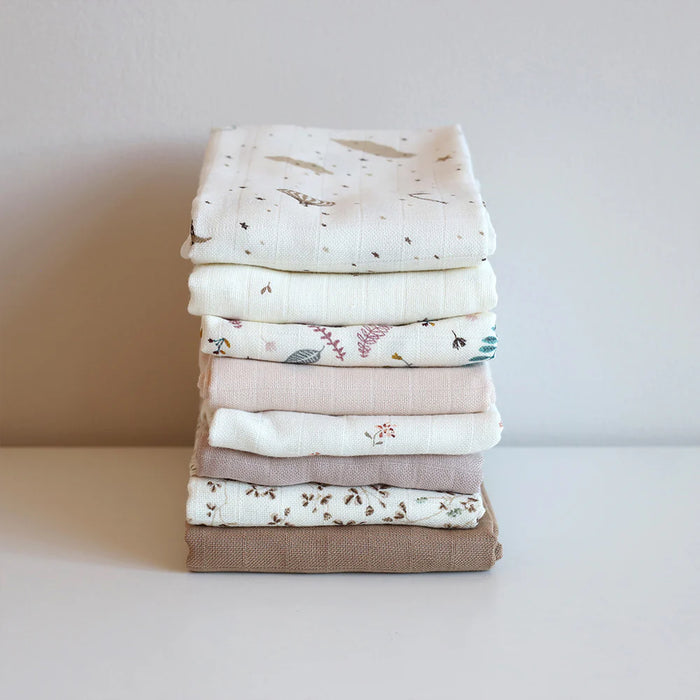 Camcam - Muslin Cloth, 3-pack - GOTS Mix Dreamland Camel Light Sand