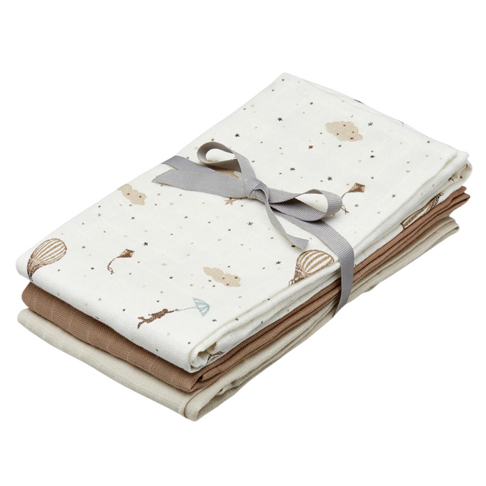 Camcam - Muslin Cloth, 3-pack - GOTS Mix Dreamland Camel Light Sand
