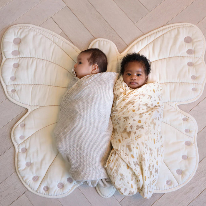 CamCam -  Swaddle - GOTS - Classic camel Stripes 120x120