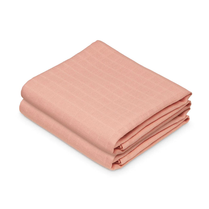 Camcam - Muslin Cloth, Solid colour, 2-pack - GOTS - Sorbet