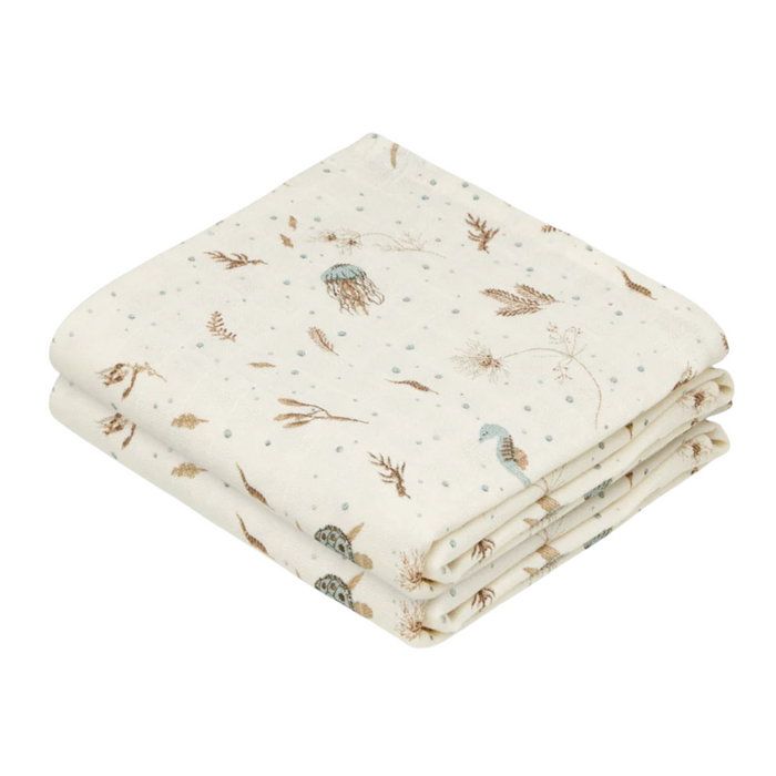 Camcam - Muslin Cloth, 2-Pack - Sea Garden