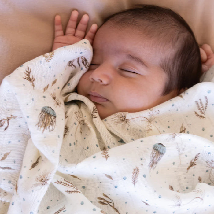 CamCam -  Jersey Swaddle - GOTS - Sea garden