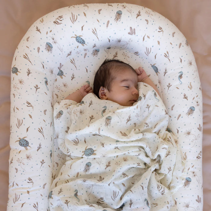 CamCam -  Jersey Swaddle - GOTS - Sea garden