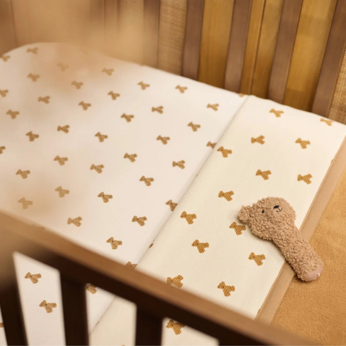 Jollein - Hoeslaken Jersey - Mini Teddy Bear 60x120