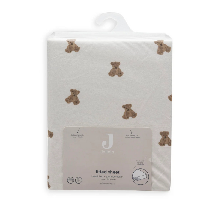 Jollein - Hoeslaken Jersey - Mini Teddy Bear 60x120