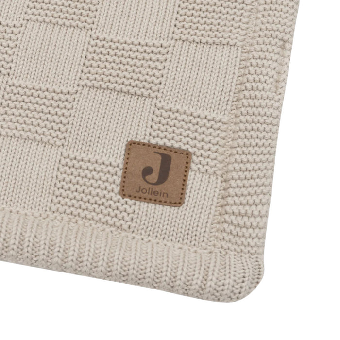 Jollein - Deken Wieg 75x100cm Box Knit Warm Sand//Velvet GOTS  (TOG 1,5)