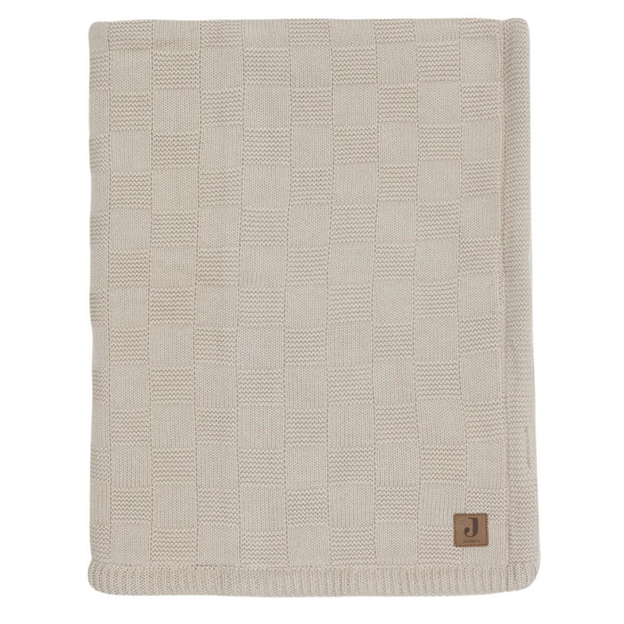 Jollein - Deken Wieg 75x100cm Box Knit Warm Sand//Velvet GOTS  (TOG 1,5)