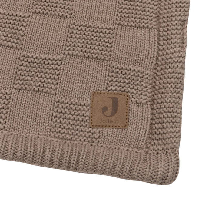 Jollein - Deken Wieg 75x100cm Box Knit Milky Coffee/Velvet GOTS (TOG 1,5)