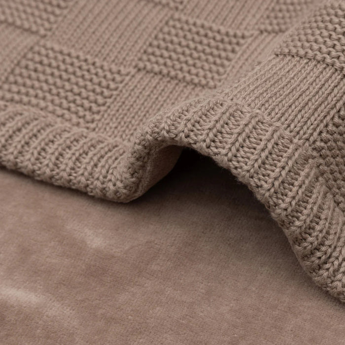 Jollein - Deken Wieg 75x100cm Box Knit Milky Coffee/Velvet GOTS (TOG 1,5)