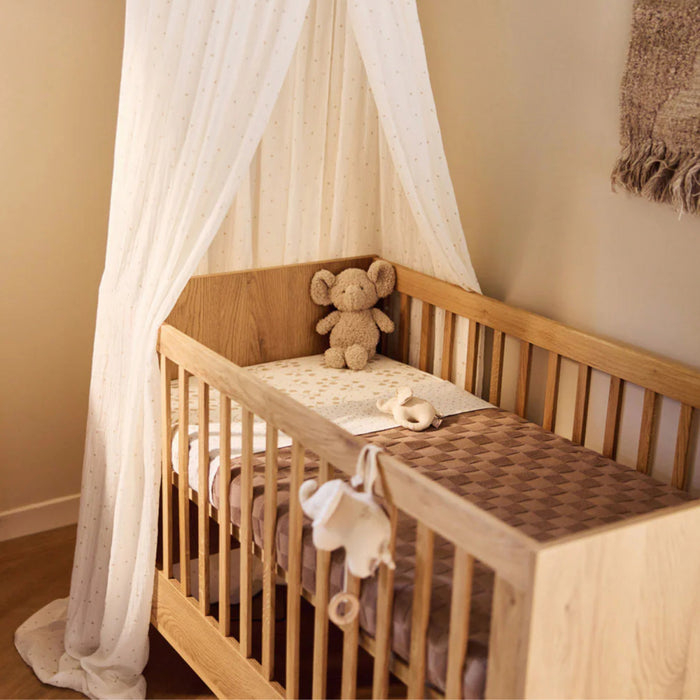 Jollein - Deken Wieg 75x100cm Box Knit Milky Coffee/Velvet GOTS (TOG 1,5)