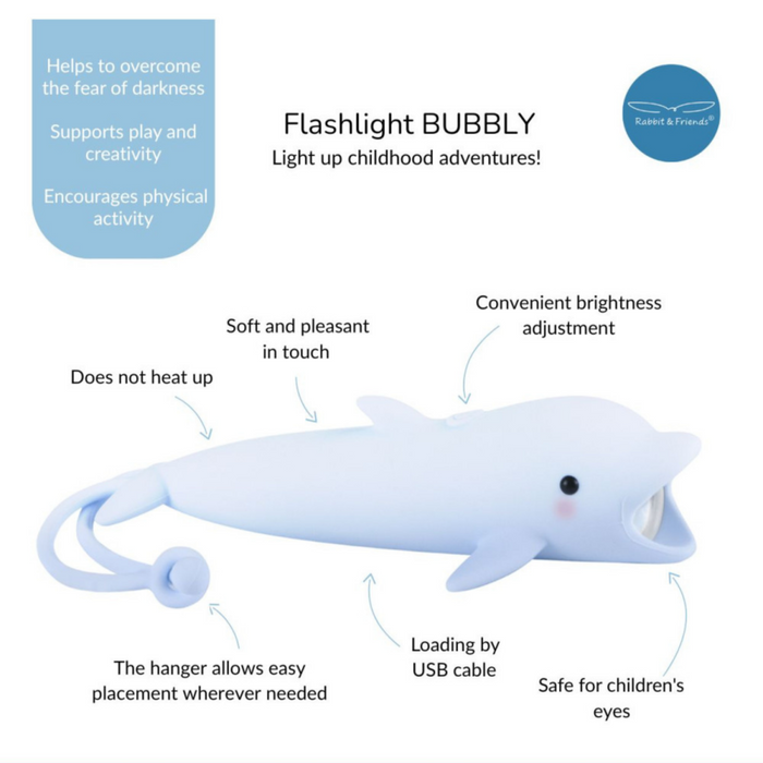 Rabbit & Friends - Dolphin Silicone Flashlight