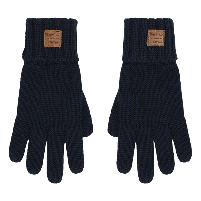 Hust and Claire- Festo solid - Wollen handschoenen met vingers - Navy