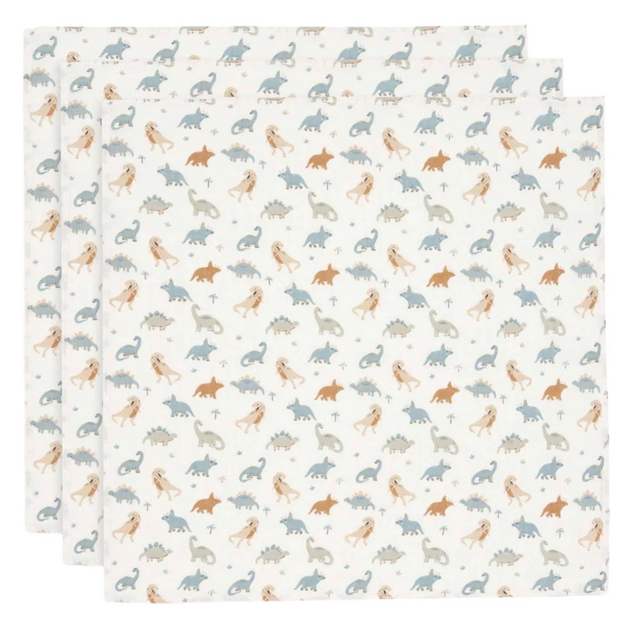 Jollein - Hydrofiele Doek Small 70x70cm -Roarsome - 3 Stuks