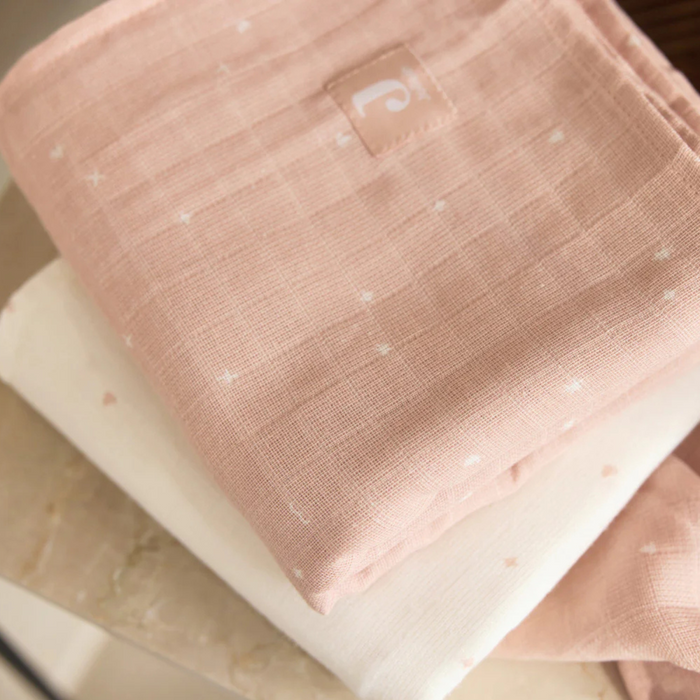 Jollein - Hydrofiele Doek Small 70x70cm Twinkling Wild Rose - 3 Stuks