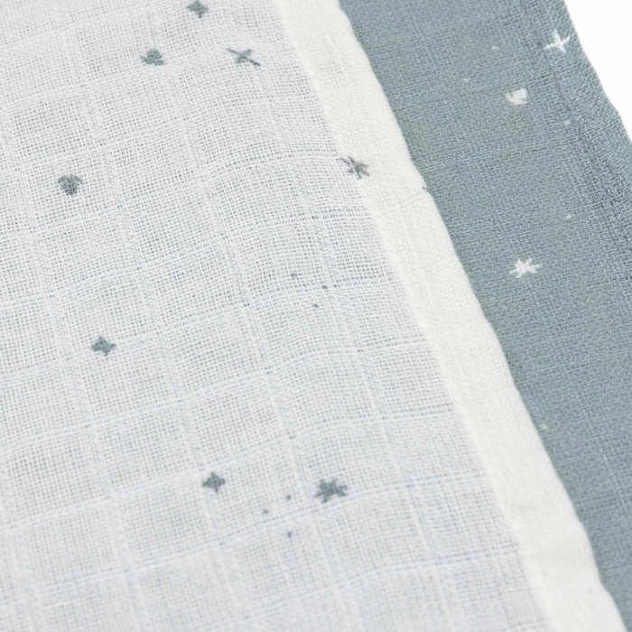 Jollein - Hydrofiele Doek Small 70x70cm Twinkling Sea Green - 3 Stuks