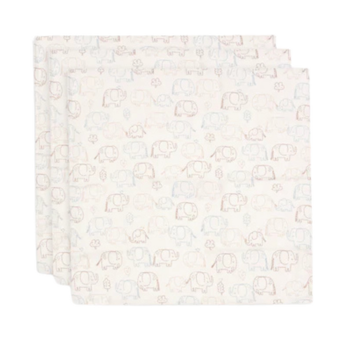 Jollein - Hydrofiele Doek Small 70x70cm Elephant Tales (3pack)