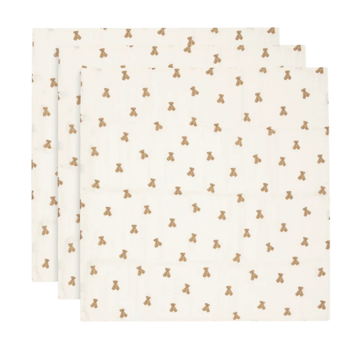 Hydrofiele Doek Small 70x70cm - Mini Teddy Bear - 3 Stuks