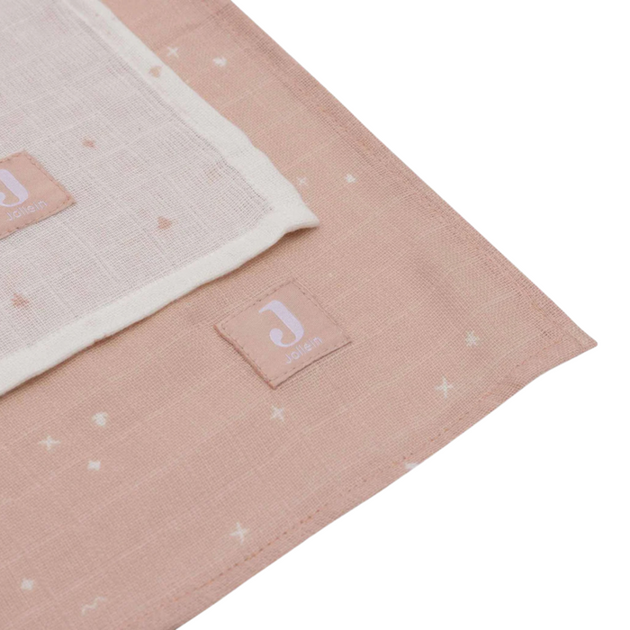 Jollein - Hydrofiele Doek Large 115x115cm Twinkling - Wild Rose (2pack)