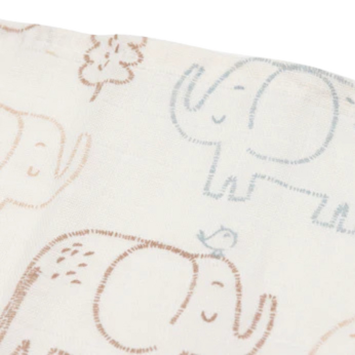 Jollein - Hydrofiele Doek Large Elephant Tales (2pack) 115x115cm