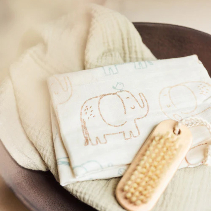 Jollein - Hydrofiele Doek Large Elephant Tales (2pack) 115x115cm