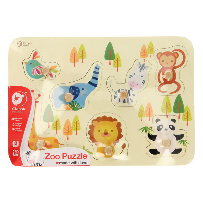 Classic World - Houten Noppenpuzzel Wilde Dieren