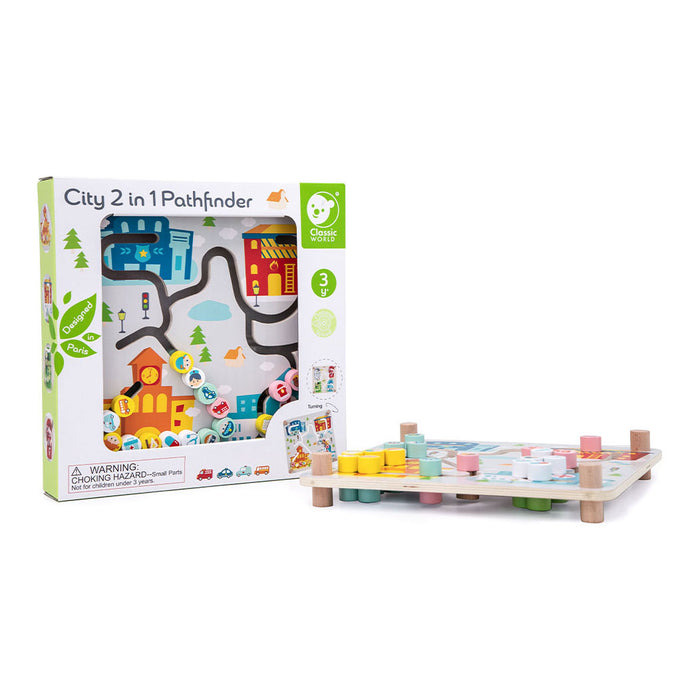 Classic World - Houten Bord Sorteerspel 2in1 Stad