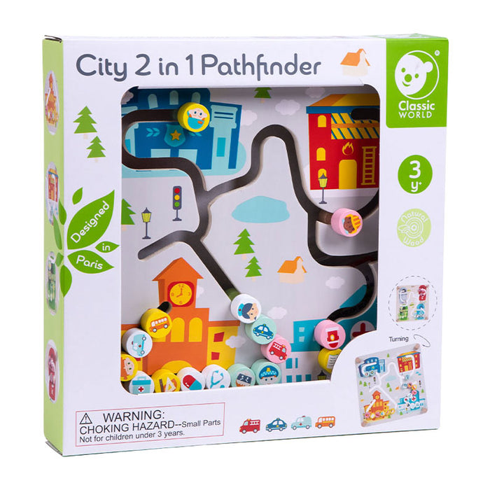 Classic World - Houten Bord Sorteerspel 2in1 Stad