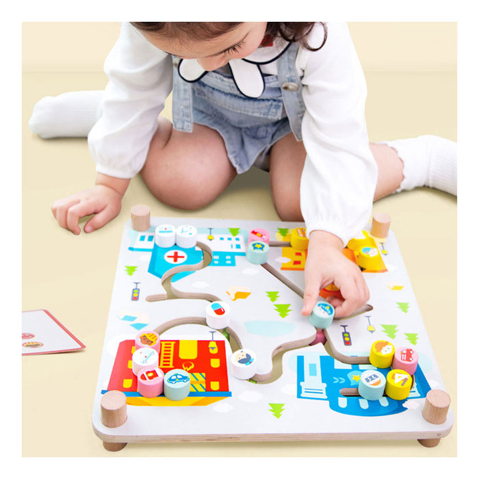 Classic World - Houten Bord Sorteerspel 2in1 Stad