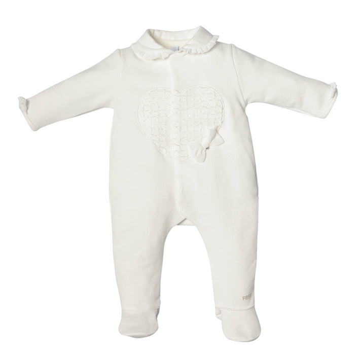 First - Babypakje Couture met hartje - Off white